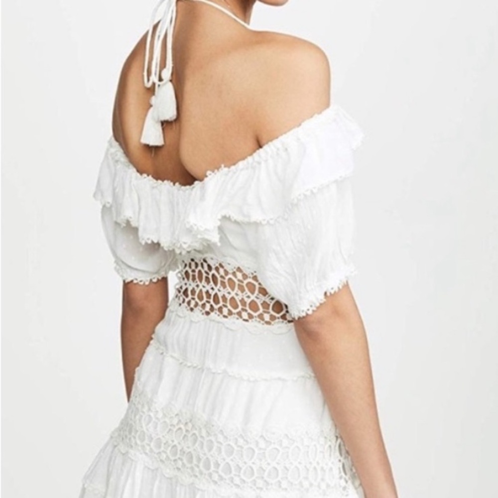 Free People White Cut Out Tiered Sundress sz 2